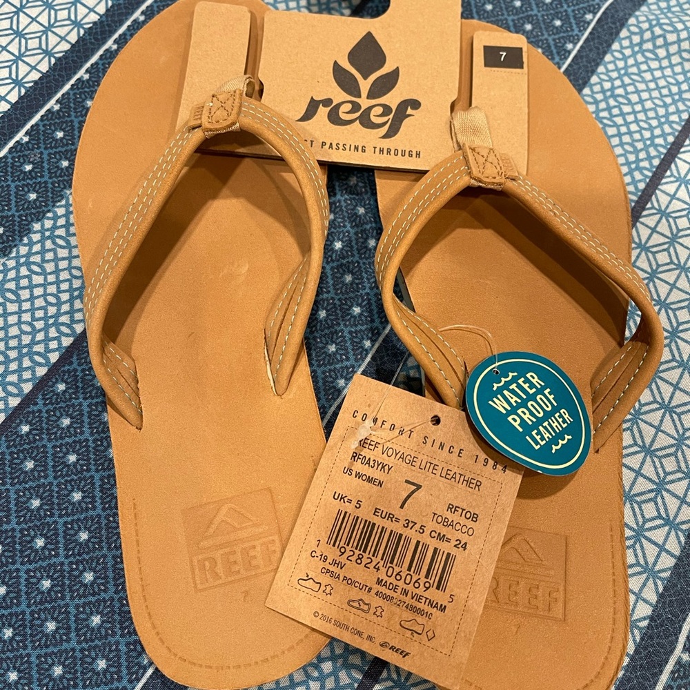 Brand New With Tags Reef Leather Flip Flops